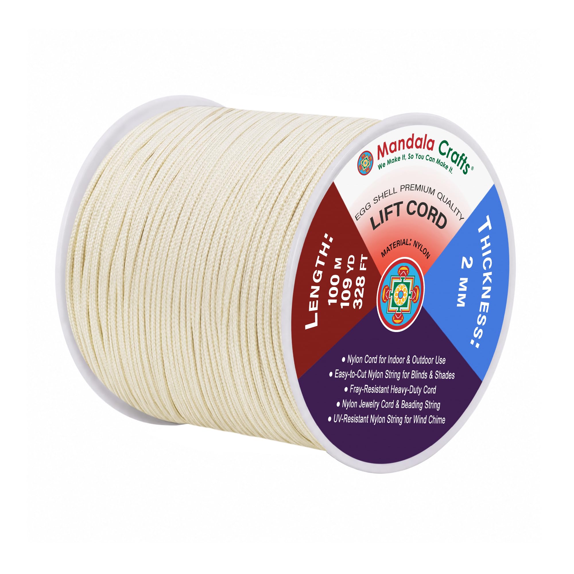 Amazon.com: Mandala Crafts 2mm Egg Shell Blind Strings Lift Shade
